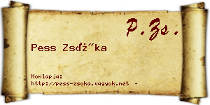 Pess Zsóka névjegykártya